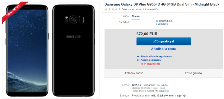Imagen - Oferta: Samsung Galaxy S8+ por tan solo 672 euros