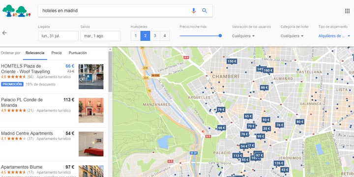 Imagen - Google muestra pisos vacacionales en las búsquedas de hoteles