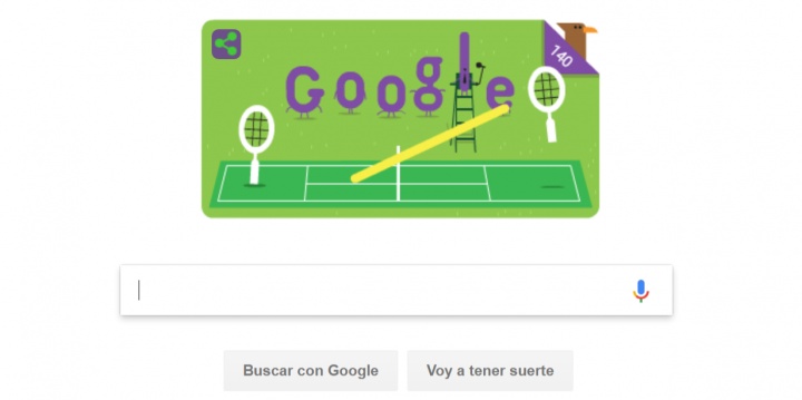 Google dedica un Doodle al 140 aniversario de Wimbledon