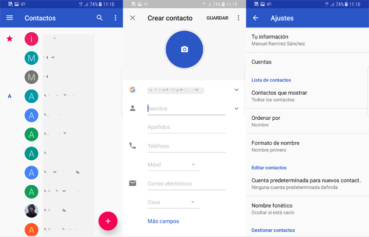 Descargar contactos de google