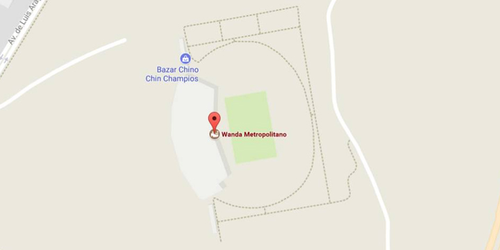 Imagen - Google Maps ubica el &quot;Bazar Chino Chin Champios&quot; en el estadio Wanda Metropolitano