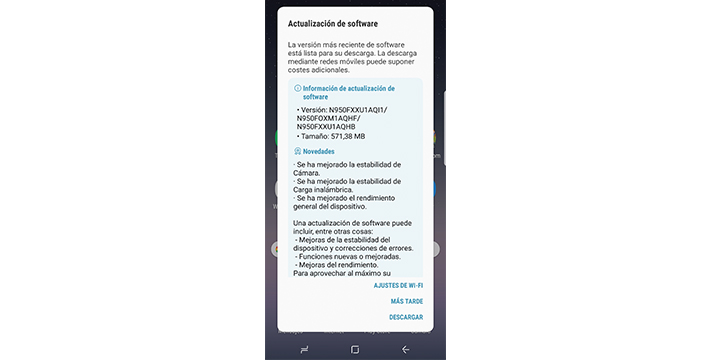 Imagen - Galaxy Note 8 se actualiza: mejoras en rendimiento, cámara y carga inalámbrica