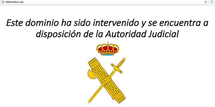 Nuevos bloqueos judiciales de páginas sobre el referéndum catalán