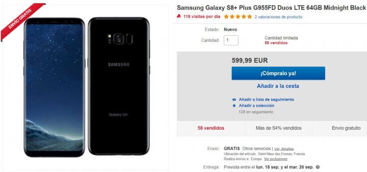Imagen - Oferta: Samsung Galaxy S8+ por menos de 600 euros