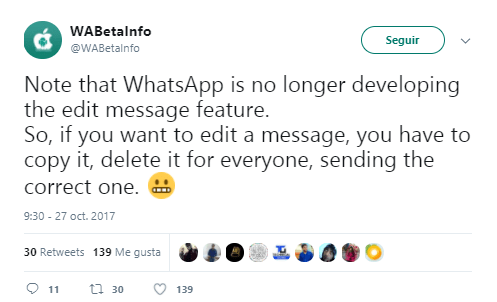 Imagen - WhatsApp no permitirá editar mensajes, solo eliminar