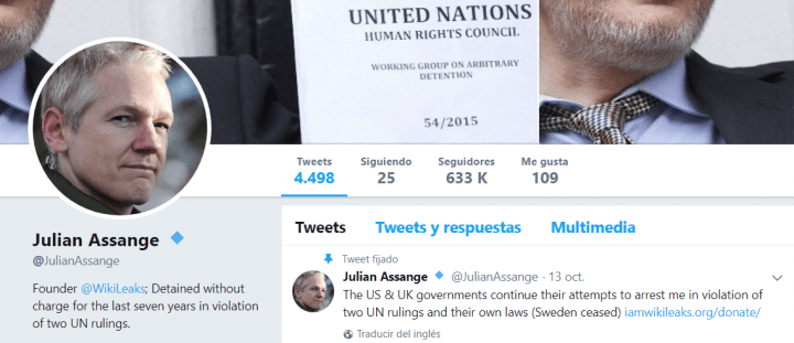 Imagen - La cuenta de Julian Assange de Twitter fue eliminada