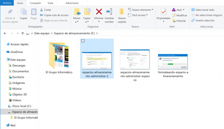 Imagen - Cómo usar los &quot;espacios de almacenamiento&quot; en Windows 10