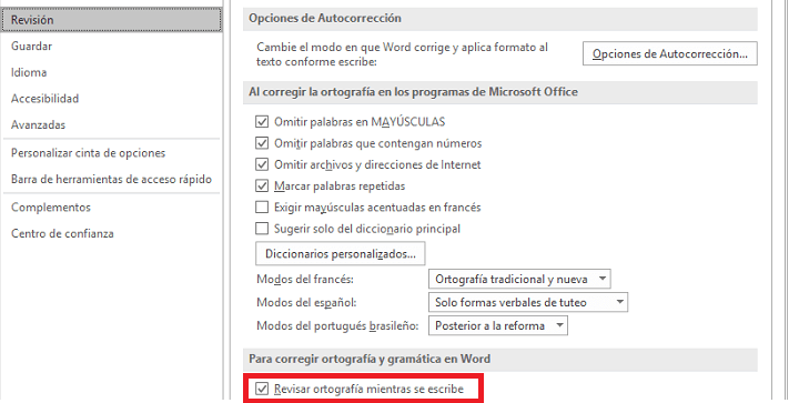 Imagen - Cómo activar el corrector de Word