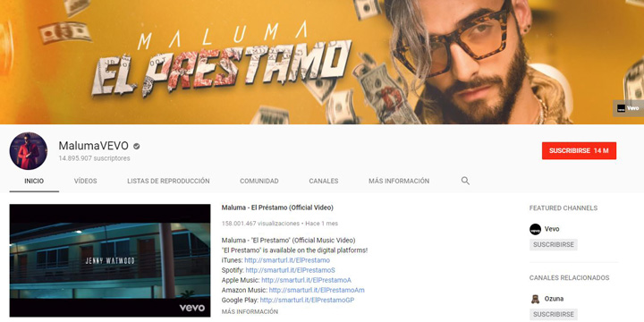 YouTube unifica los vídeos de cada cantante en un único canal