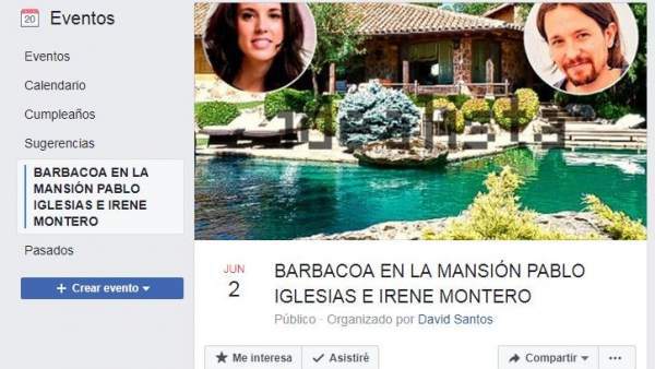 Imagen - Facebook elimina una barbacoa en el chalet de Pablo Iglesias con 65.000 asistentes