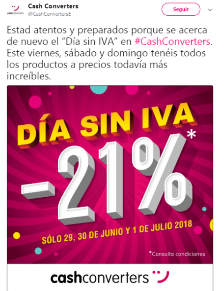 Imagen - Cash Converters celebra su Día sin IVA