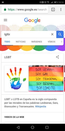 Imagen - Google muestra los colores del arcoíris al buscar términos LGBT durante el Orgullo 2018