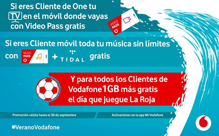 Imagen - Vodafone lanza sus promociones de verano: Music Pass con Tidal y Video Pass gratis