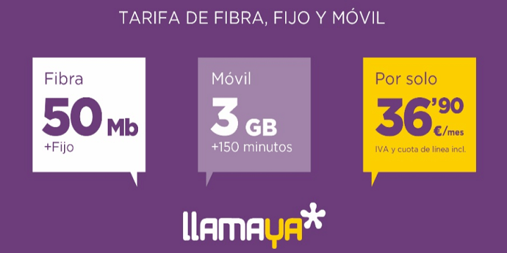 Imagen - Llamaya lanza su oferta convergente con fibra, fijo y móvil por 36,90 euros