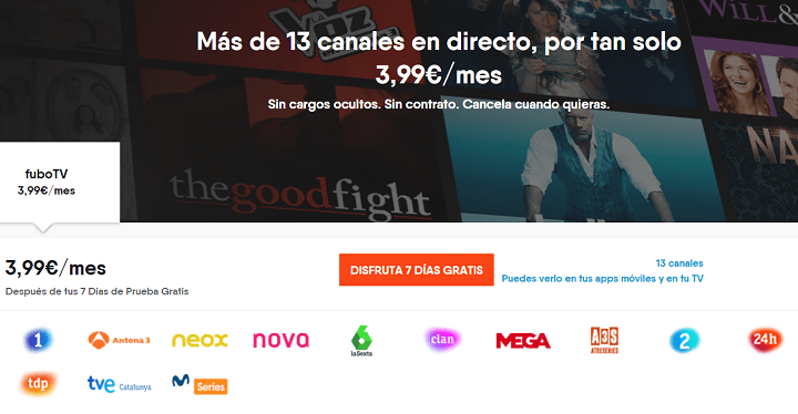 Imagen - FuboTV llega a España: televisión online con Movistar Series por 4 euros