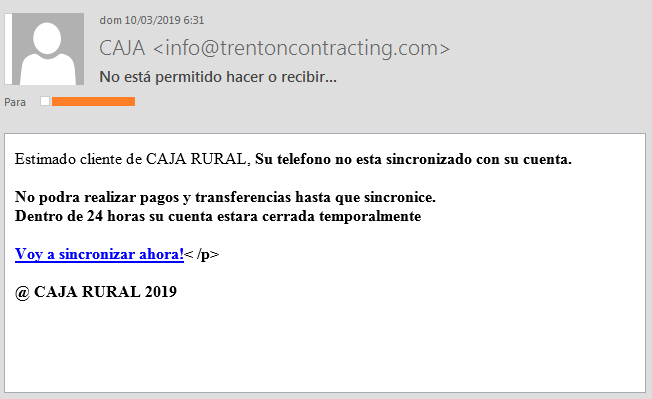 Imagen - Un nuevo correo de phishing afecta a los clientes de Caja Rural