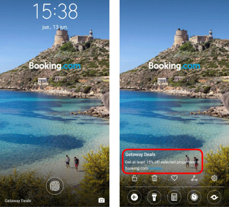 Imagen - Los móviles de Huawei ahora muestran publicidad de Booking en la pantalla de desbloqueo
