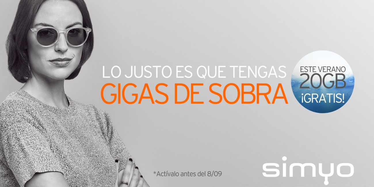 Simyo regala 20GB gratis a sus clientes este verano