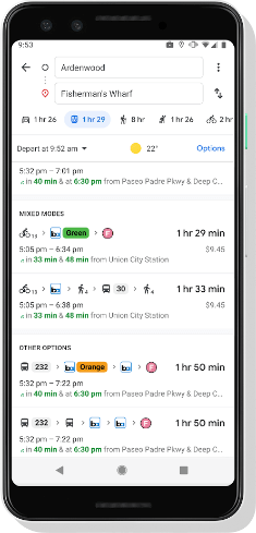 Imagen - Google Maps mostrará rutas combinando transporte público, bicicletas y ridesharing