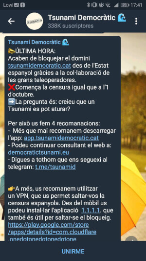 Imagen - Cierran la web de Tsunami Democràtic pero se puede seguir accediendo