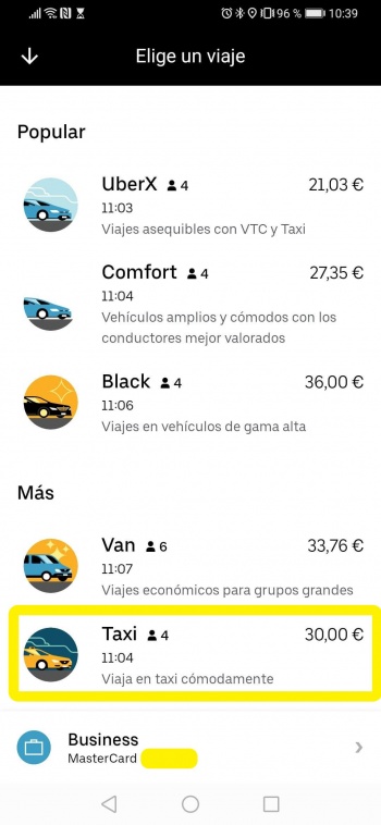 Imagen - Uber ya muestra taxis en su app