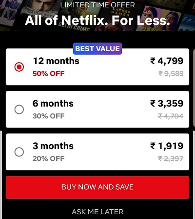 Imagen - Netflix prueba una suscripción anual a mitad de precio