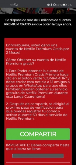 Imagen - Cuidado con la estafa: &quot;2 meses de Netflix Premium gratis&quot;