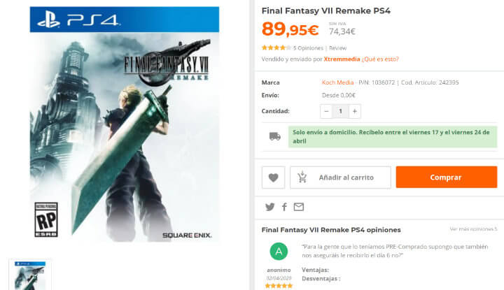 Imagen - Final Fantasy VII Remake: dónde comprarlo barato
