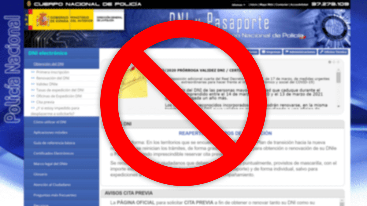 La web de Cita previa DNI caída durante todo el día