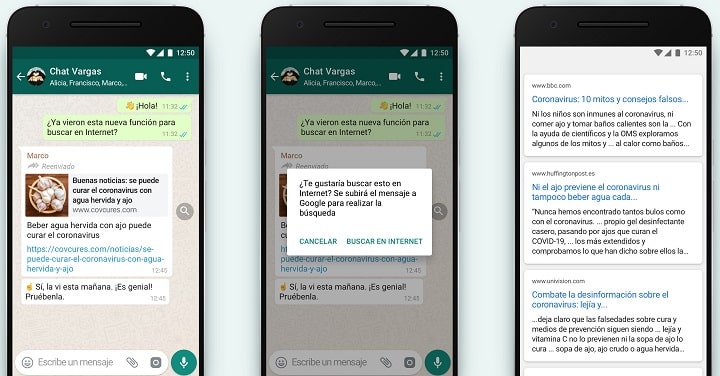 Imagen - WhatsApp ya permite verificar mensajes reenviados