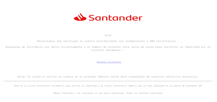 Imagen - Email de verificación del Santander, ¿es fiable?