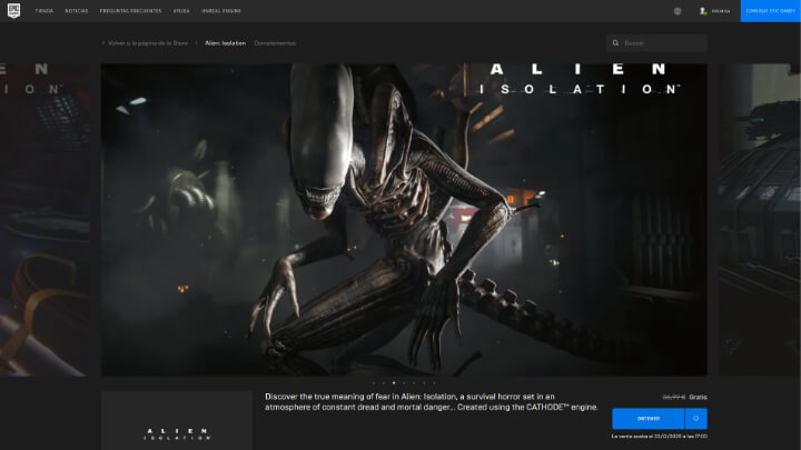 Imagen - Descarga Alien: Isolation gratis en Epic Games Store