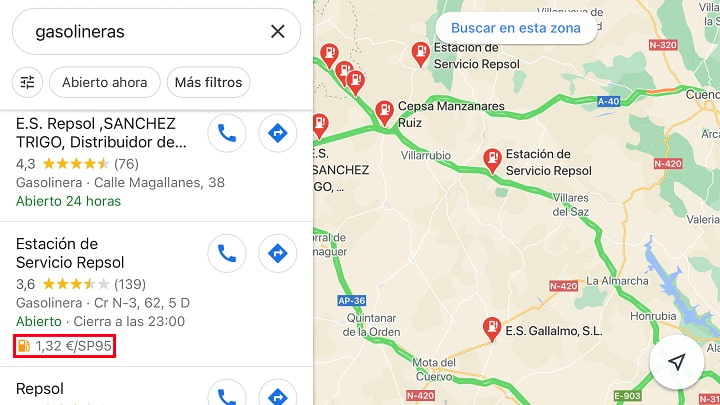 Imagen - Cómo encontrar la gasolinera más barata con Google Maps