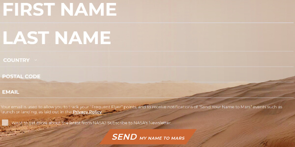 Imagen - Cómo enviar tu nombre a Marte con la NASA