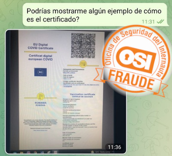 Imagen - Fraude en Telegram: certificados de vacuna y PCR falsos