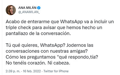Imagen - Vuelve el rumor: WhatsApp no va a añadir triple check