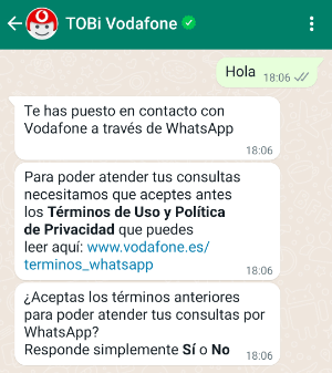 Imagen - Cómo contactar con Vodafone por WhatsApp