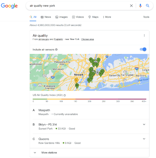 Imagen - Google ya muestra la calidad del aire en EE.UU.