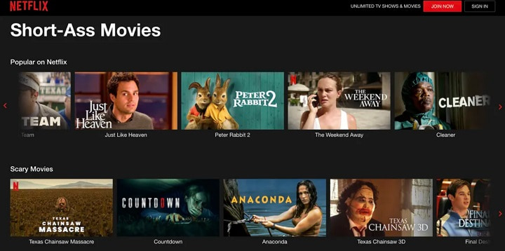 Imagen - Netflix añade una sección de &quot;Películas cortas&quot;