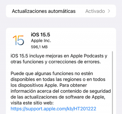 Imagen - Apple lanza iOS 15.5, watchOS 8.6, y iPadOS 15.5