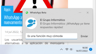 Imagen - WhatsApp Desktop añade respuestas rápidas