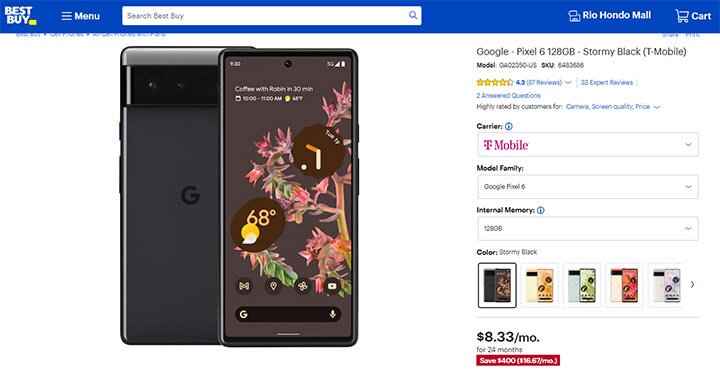 Imagen - Oferta: Google Pixel 6 con T-Mobile por menos de la mitad