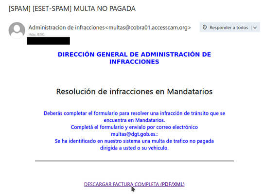 Imagen - Nueva oleada de multas de tráfico con malware