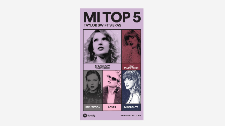 Imagen - Cómo crear &quot;Mi top 5: Taylor Swift Era&quot; en Spotify
