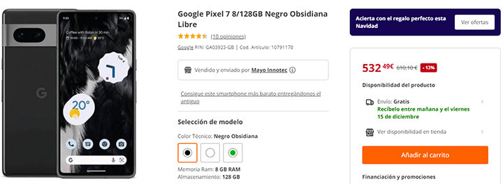 Imagen - Oferta: compra el Google Pixel 7 por menos de 550 €