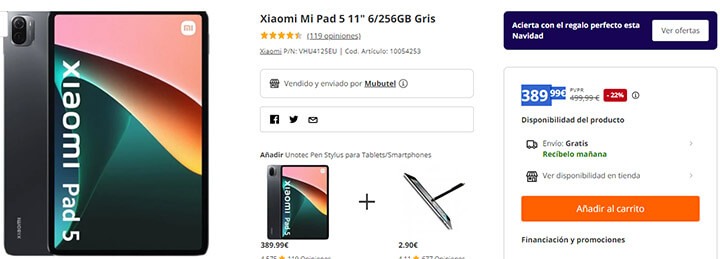 Imagen - Oferta: la mejor tableta de Xiaomi a precio histórico en PcComponentes