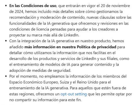 Imagen - LinkedIn tiene nuevas condiciones: así usará los datos de los usuarios para entrenar su IA