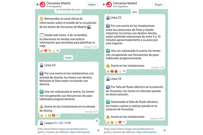 Imagen - Renfe lanza un canal en WhatsApp para Cercanías Madrid: incidencias y retrasos