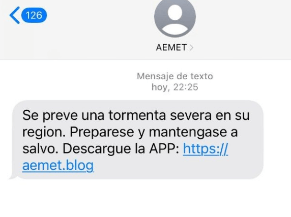 Imagen - Tras los falsos SMS de Correos, llegan los de AEMET: no hagas clic en sus enlaces