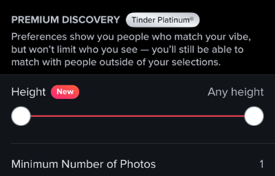Imagen - Tinder añade un filtro de altura a los perfiles